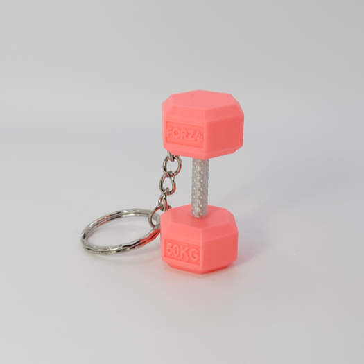 Llavero Mancuerna Hexagonal — Rosado