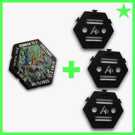 PACK CONMEMORATIVO | 3 PORTA MEDALLAS + TRAIL MAP 3D