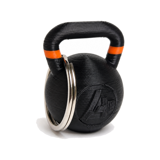 Llavero Kettlebell — Negro (lado logo)
