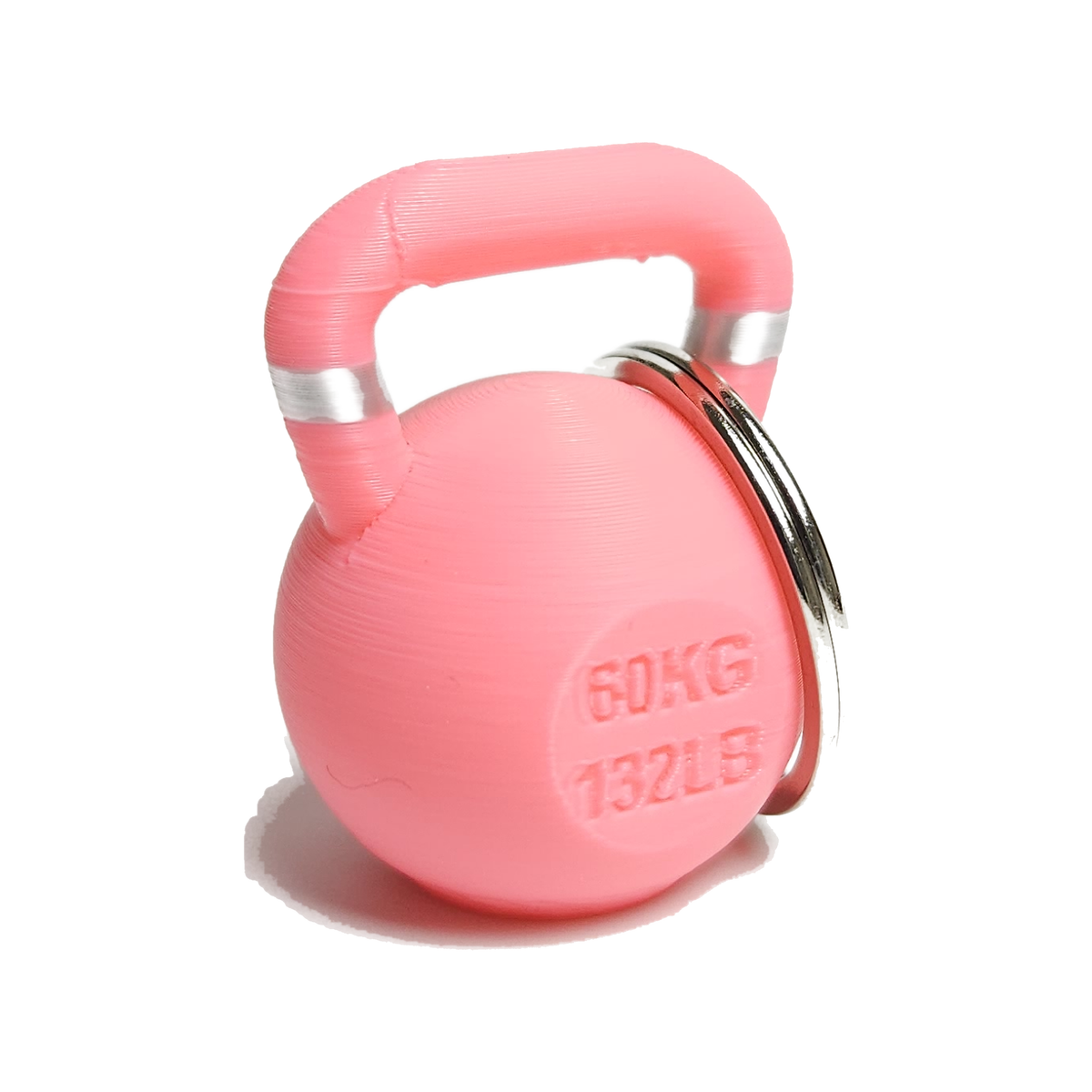 Llavero Kettlebell — Rosado (grabado 60KG)