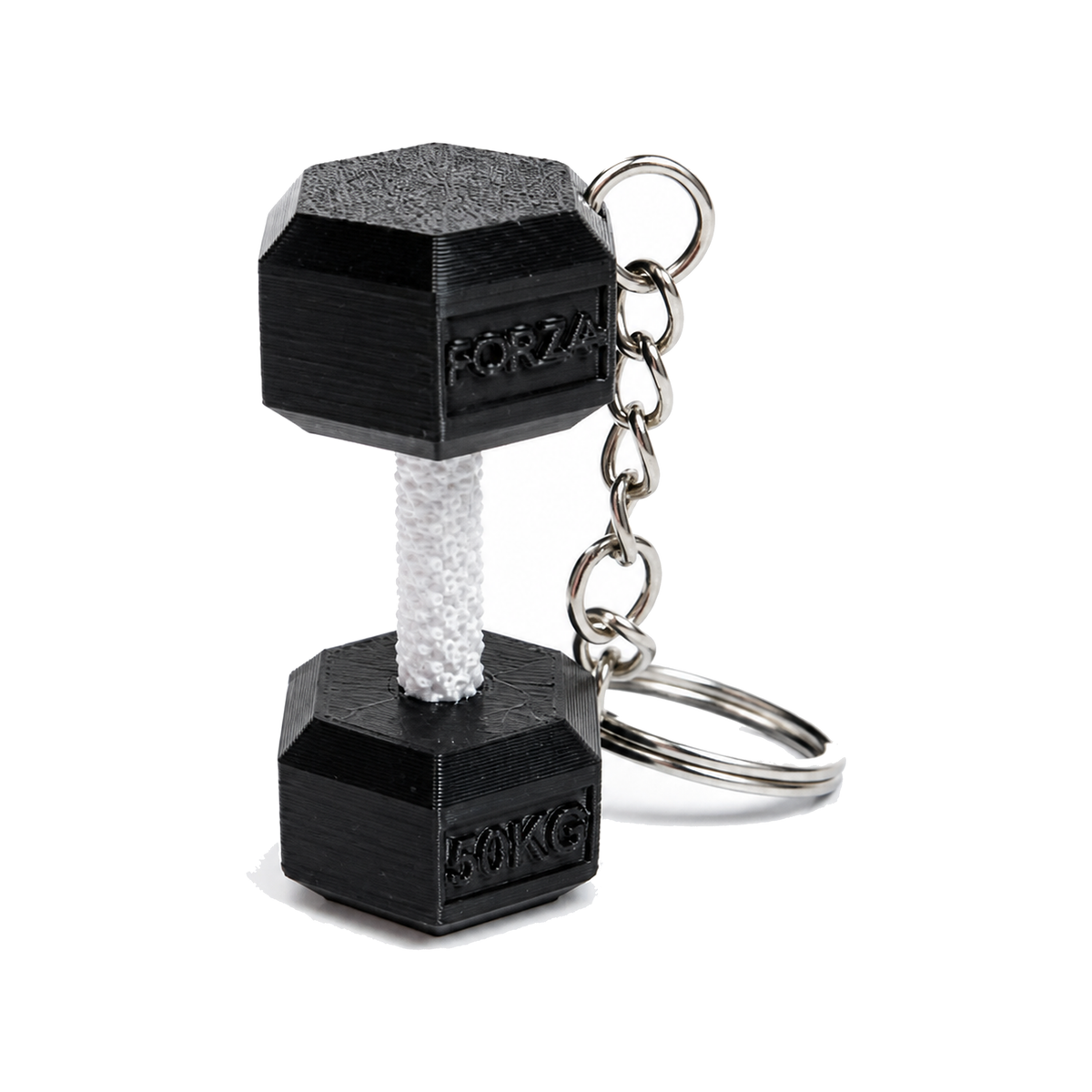 Llavero Mancuerna Hexagonal — Negro